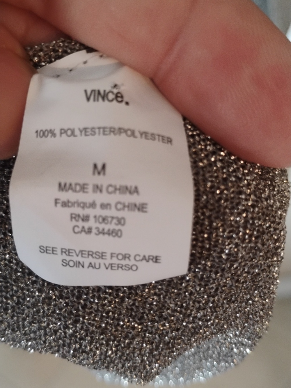 Vince Bronze Metallic Sheer Lightweight Pullover Top Size Medium - Picture 7 of 9